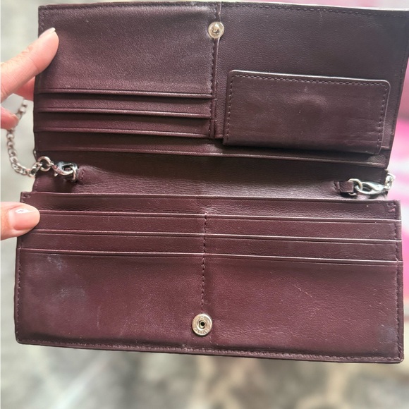 Allsaints Burgundy Wallet with Chain Strap - Picture 3 of 7